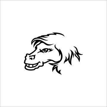 vector line art horse head