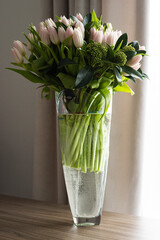 Bouquet of delicate tulips