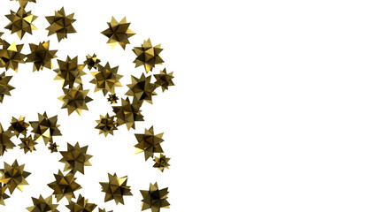 stars. Confetti celebration, Falling golden abstract decoration for party, birthday celebrate, (PNG transparent)