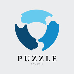 abstract puzzle logo vector design