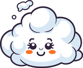 Cheerful Cloud Clip Art, Cute and Colorful Illustrations for Child Friendly Designs