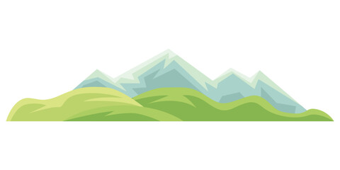 Calm green valley vector illustration