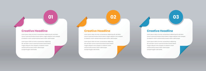 Abstract paper fold business infographic text presentation template design