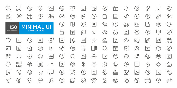 Mega set of ui ux icons, user interface icon set collection