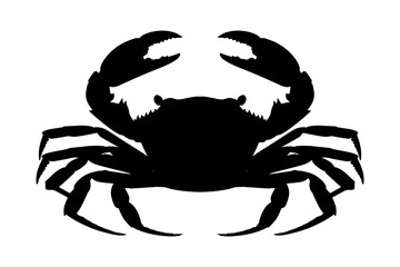 Crab silhouette isolated on white background. Vector illustration