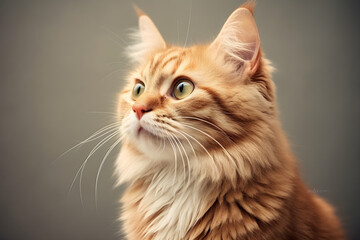Fototapeta na wymiar Ginger cat portrait profile studio shot