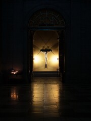 Crucifix by Benvenuto Cellini in the Basilica of El Escorial. Monastery of San Lorenzo de El Escorial. Madrid Spain.