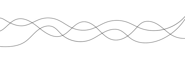 Abstract black and white wavy curved lines background. Abstract wave line vector illustration.