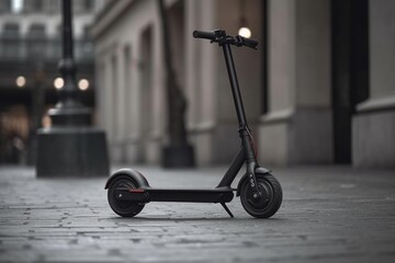 Sleek Electric Scooter: Foldable Design, Long Battery Life for Eco-Friendly Urban Commuting generative AI