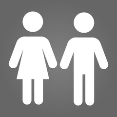 Girls and boys restroom white color  pictograms
