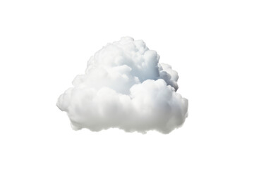 Cloud isolated on transparent background, single white cloud PNG. Generative AI