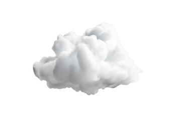 Cloud isolated on transparent background, single white cloud PNG. Generative AI