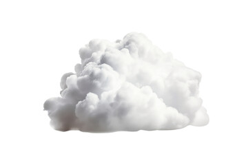 Cloud isolated on transparent background, single white cloud PNG. Generative AI