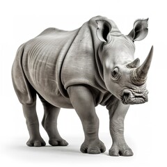 Fototapeta premium Adult rhino isolated on white background.