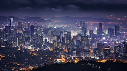 Fototapeta premium Skyline of Seoul city at night time