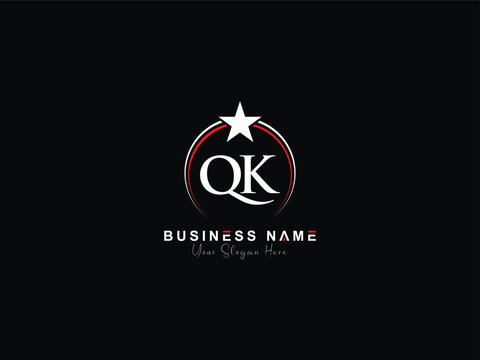 QK, q&k qk Luxury Letter Logo and Star Design For Your Business