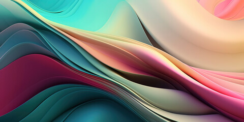 Soft Chromatic Dance: Abstract Wallpaper with Pastel Palette. Generated AI