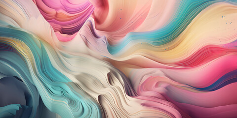 Soft Chromatic Dance: Abstract Wallpaper with Pastel Palette. Generated AI