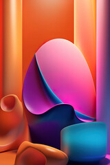 Ethereal Abstractions: Soft Shapes and Textured Serenity in Minimalist Design. Generated AI
