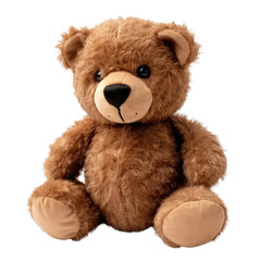 A sitting brown teddy bear with transparent background. Generative AI