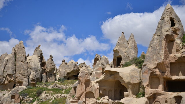 Turkiye,
Goreme, positioned between the rock formations called fairy chimneys, between valleys and rock churches. Declared a UNESCO World Heritage Site