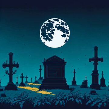 cemetery at night