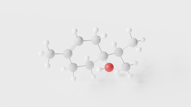 terpinen-4-ol molecule 3d, molecular structure, ball and stick model, structural chemical formula isomer of terpineol