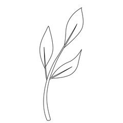 simple flat leaf with three petals black line
