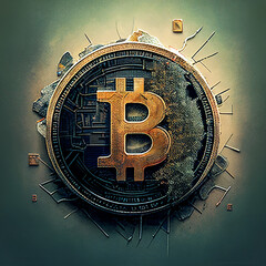 Bitcoin coin illustration ai generated