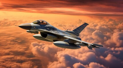 Fototapeta na wymiar F-16 Fighting Falcon. Generative AI
