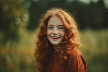 Portrait of Girl Smiling Outdoors