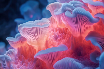 Fungus mycelium network texture in neon colors - obrazy, fototapety, plakaty