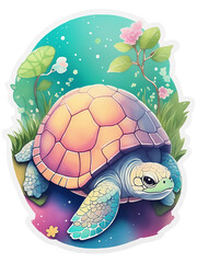 illustration cute turtle