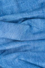 Naklejka premium details of a blue denim fabric made of natural cotton