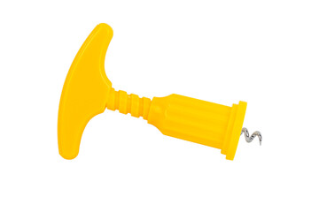 plastic corkscrew for opening a bottle of wine, isolated from the background