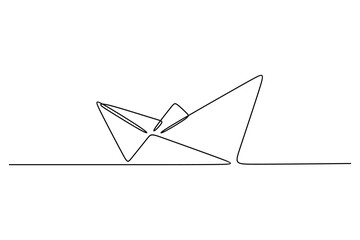 continuous line drawing of sailing boat
