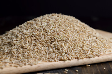 Natural brown rice for cooking healthy food