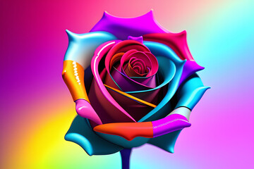 Fototapeta na wymiar trandafiri rare colorați. Generative AI.