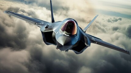 Lockheed Martin F-35 Lightning II. Generative AI - obrazy, fototapety, plakaty