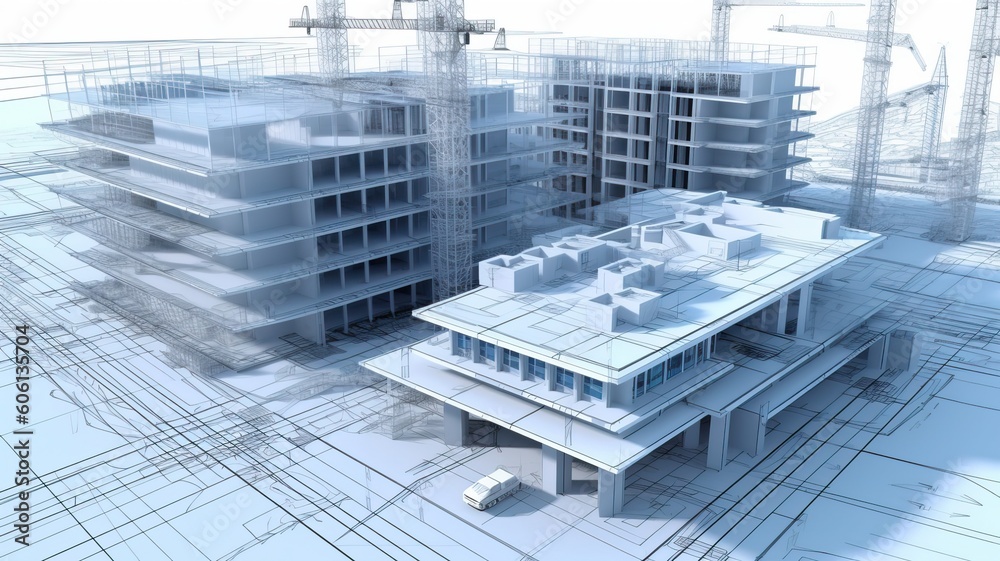 Poster architecture using bim technology, generative ai