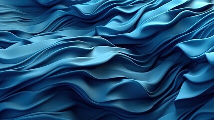 Wavy blue background, generative ai