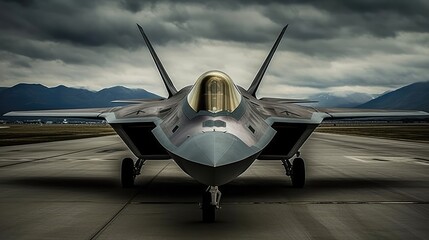 Fototapeta premium Lo?kheed Martin F-22 Raptor. Generative AI
