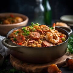 Jambalaya with Andouille Sausage, Chicken, and Shrimp