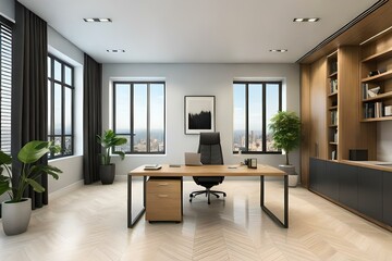 Naklejka na ściany i meble most beautiful desktop, room, office room, and interior designs Generative Ai technology