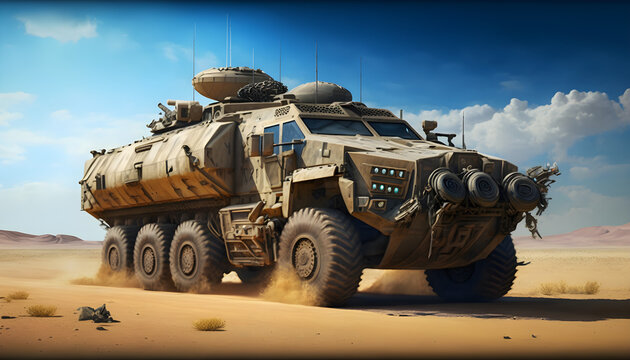Armored Arsenal: Dynamic Illustrations of Military Vehicles Generative AI