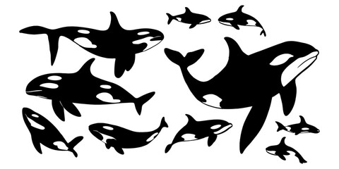 whale silhouettes