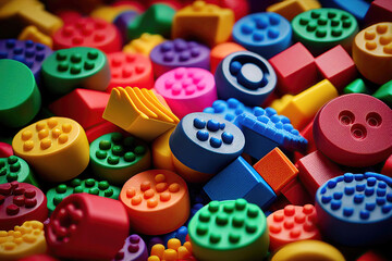 Colorful click brick toy background wallpaper (Generative AI)