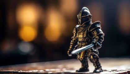 Toy soldier in futuristic suit of armor generated by AI