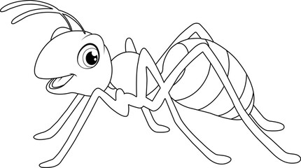 Cute Ant Coloring page for kids