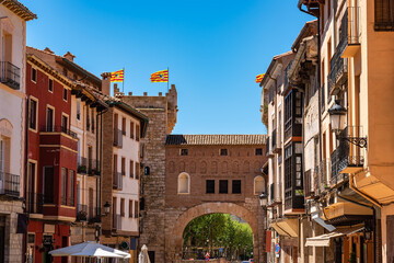 Fototapeta na wymiar Ancient buildings next to the wall surrounding the ancient city of Daroca in Zaragoza, Spain.